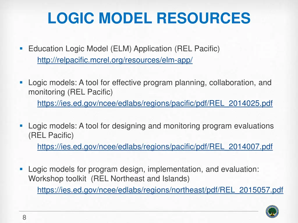 logic model resources