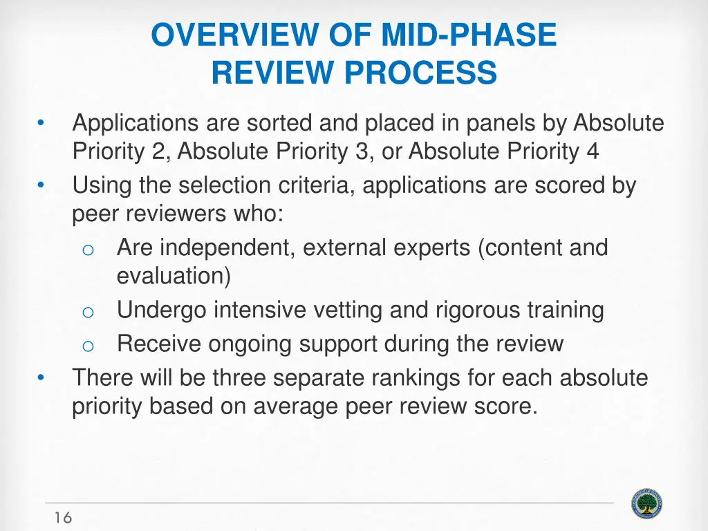 overview of mid phase review process