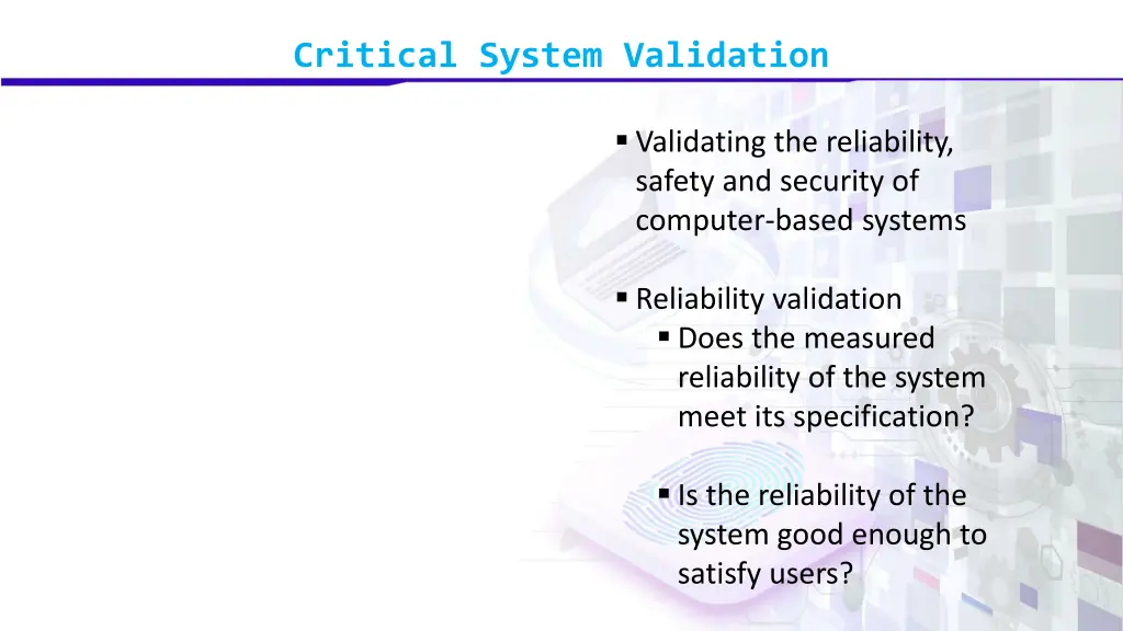 critical system validation