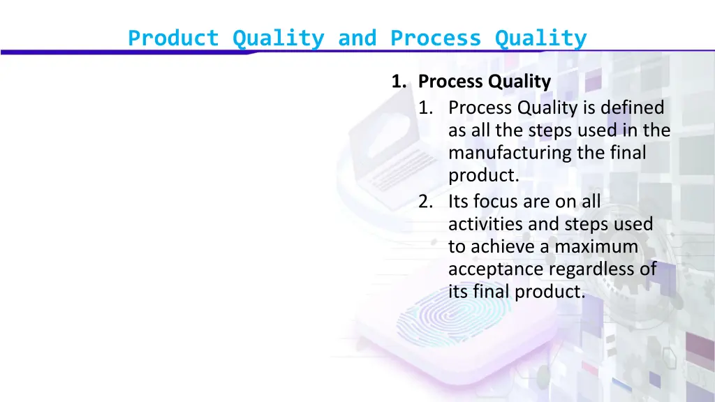 product quality and process quality 2