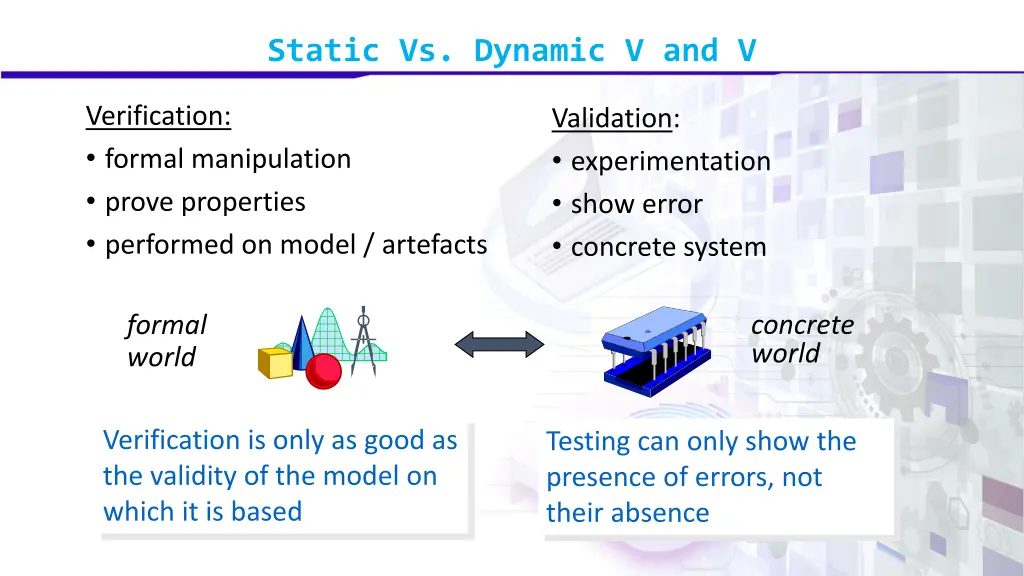static vs dynamic v and v 1