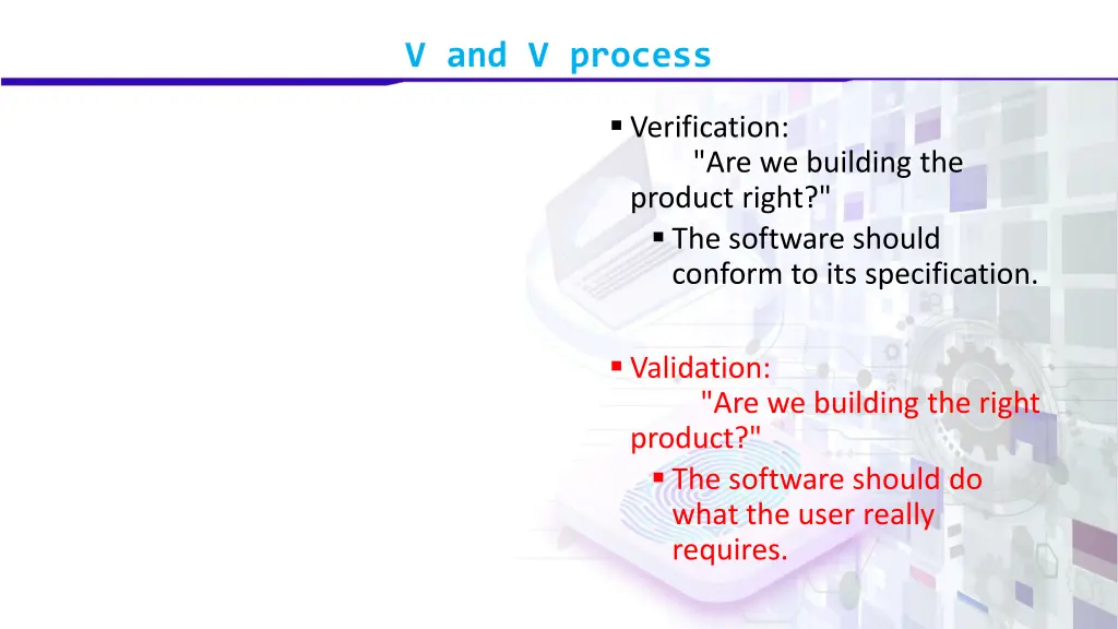 v and v process 1