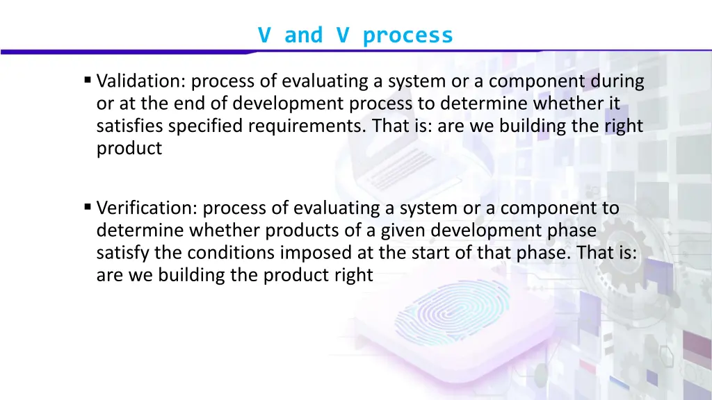 v and v process 2