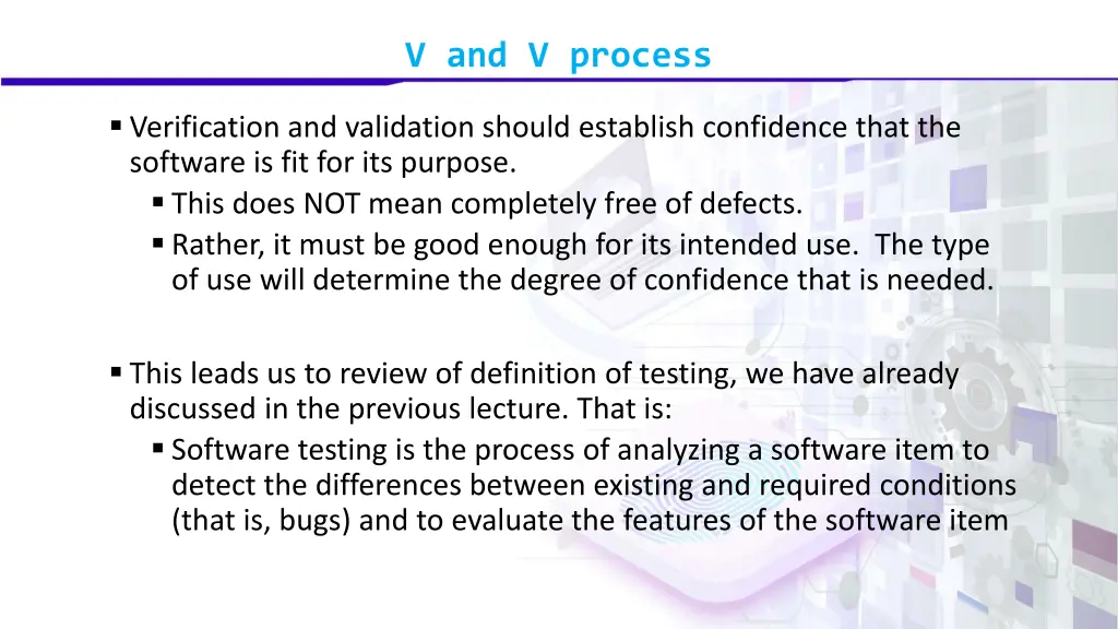 v and v process 3