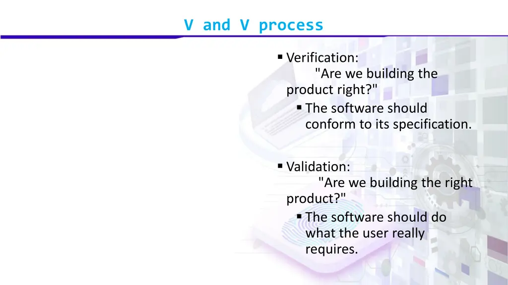 v and v process