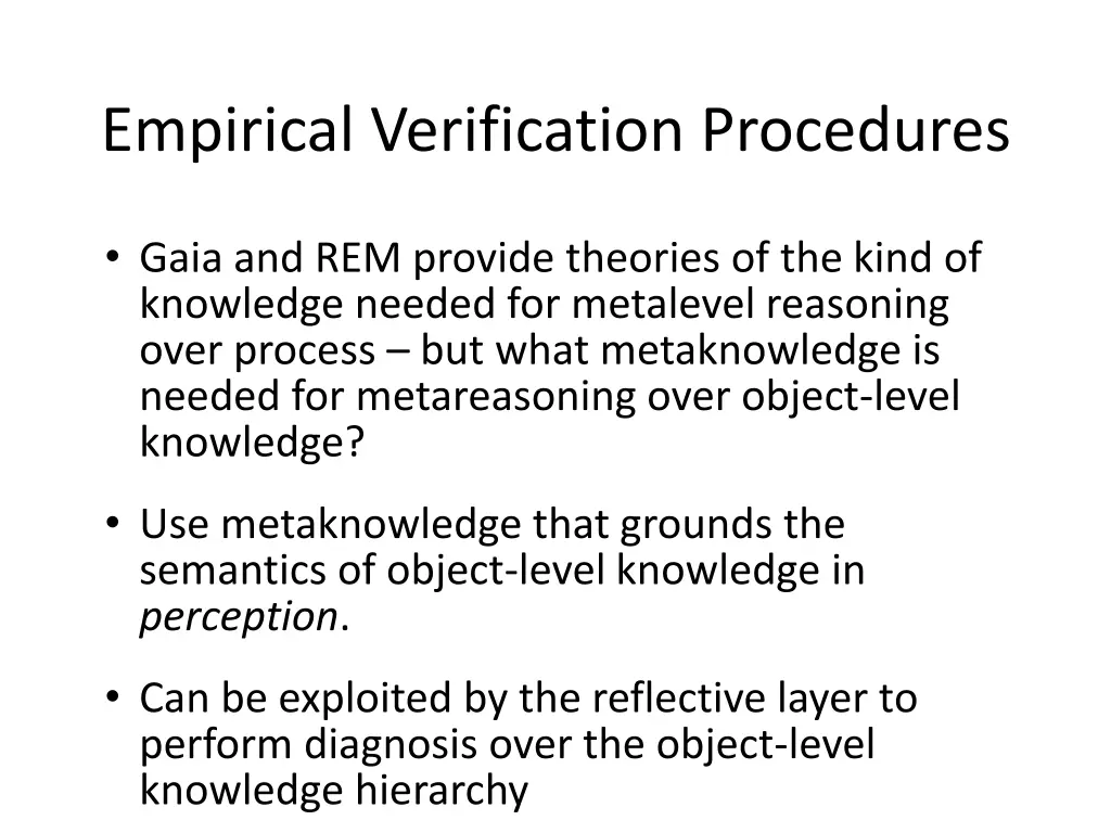 empirical verification procedures