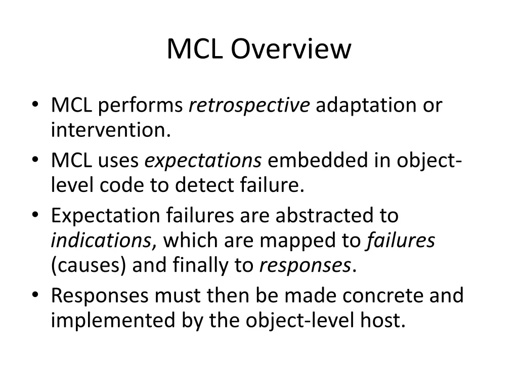 mcl overview
