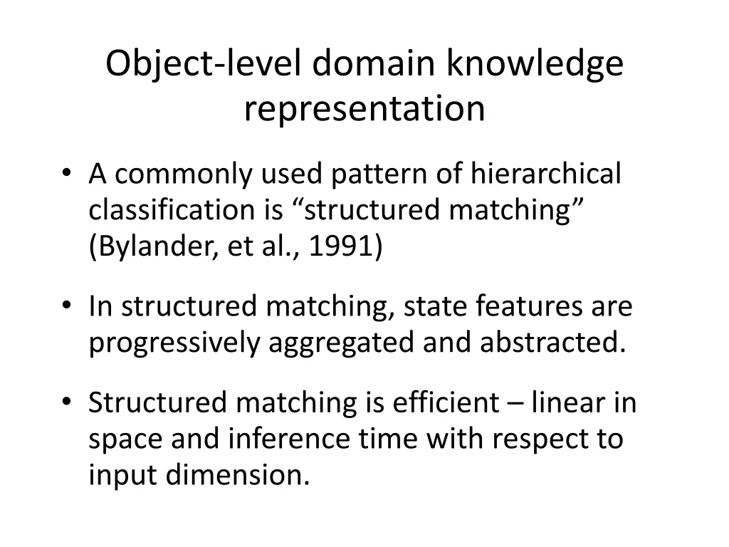 object level domain knowledge representation