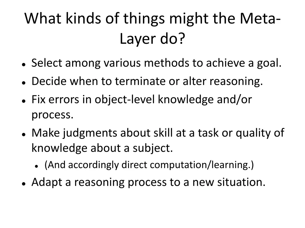 what kinds of things might the meta layer do