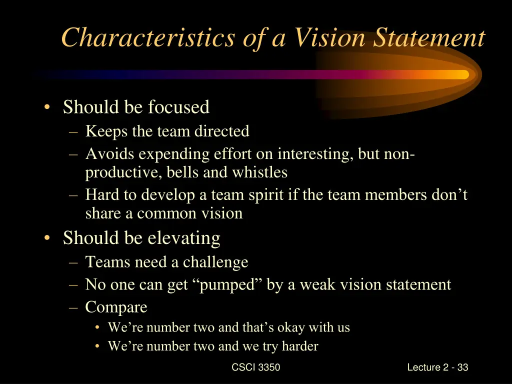 characteristics of a vision statement