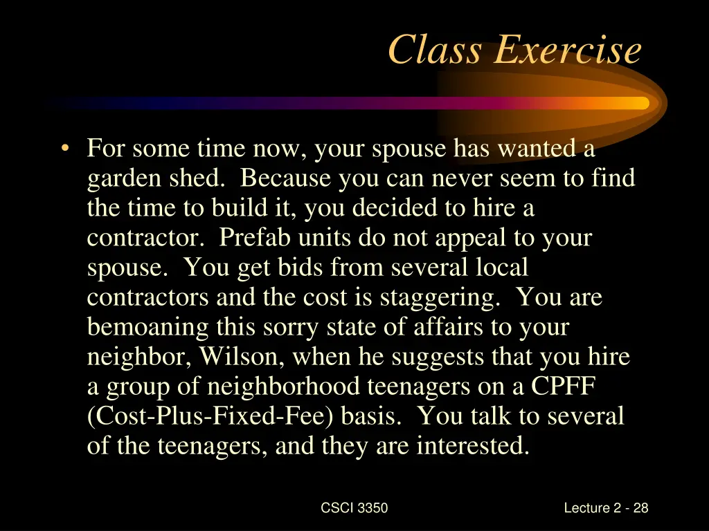 class exercise