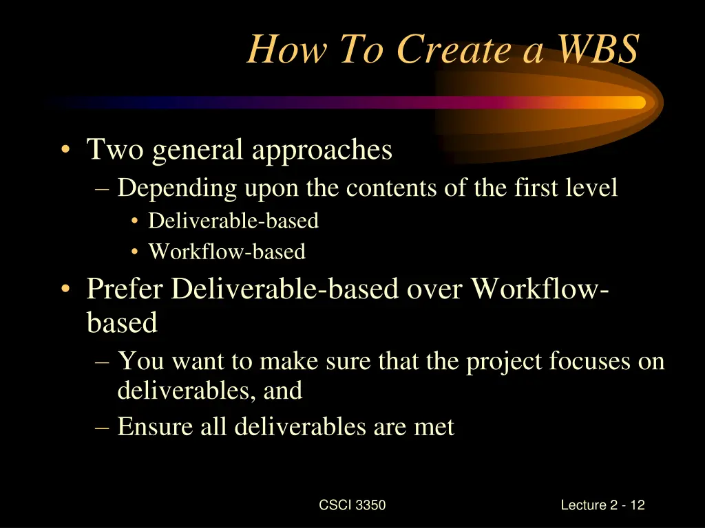 how to create a wbs
