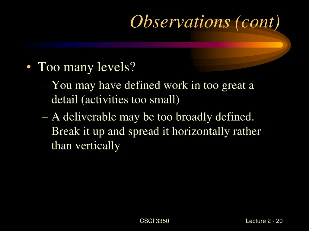 observations cont 1