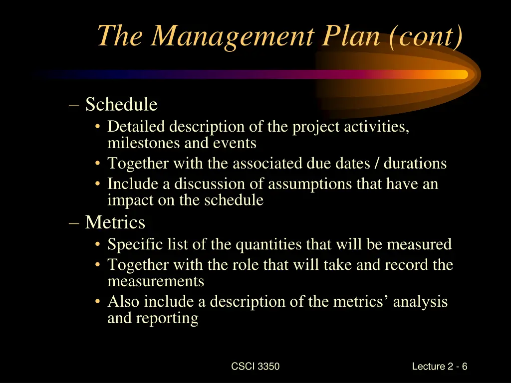 the management plan cont 1