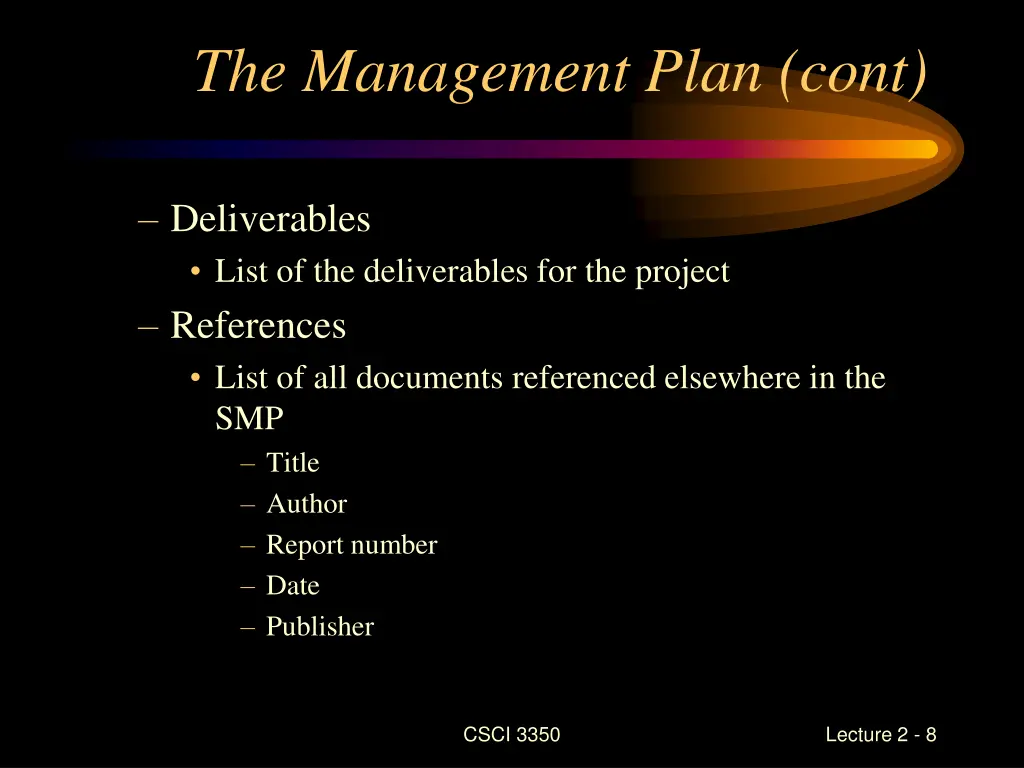 the management plan cont 3