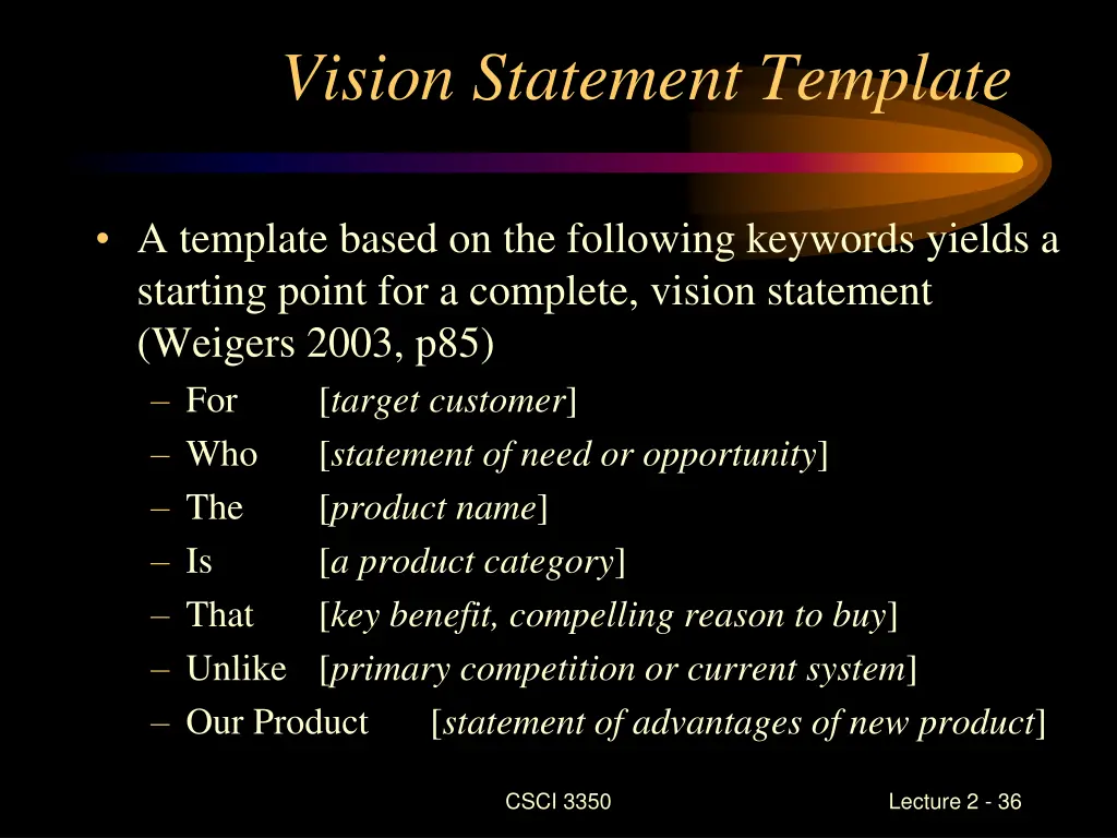 vision statement template