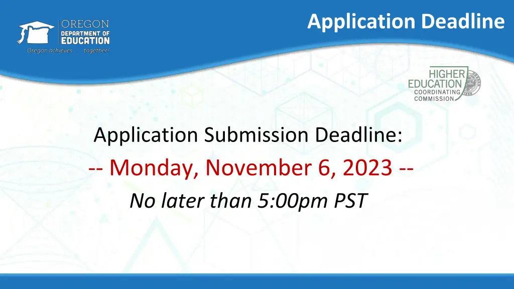 application deadline