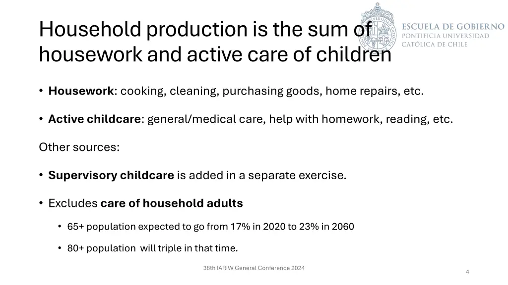 household production is the sum of housework