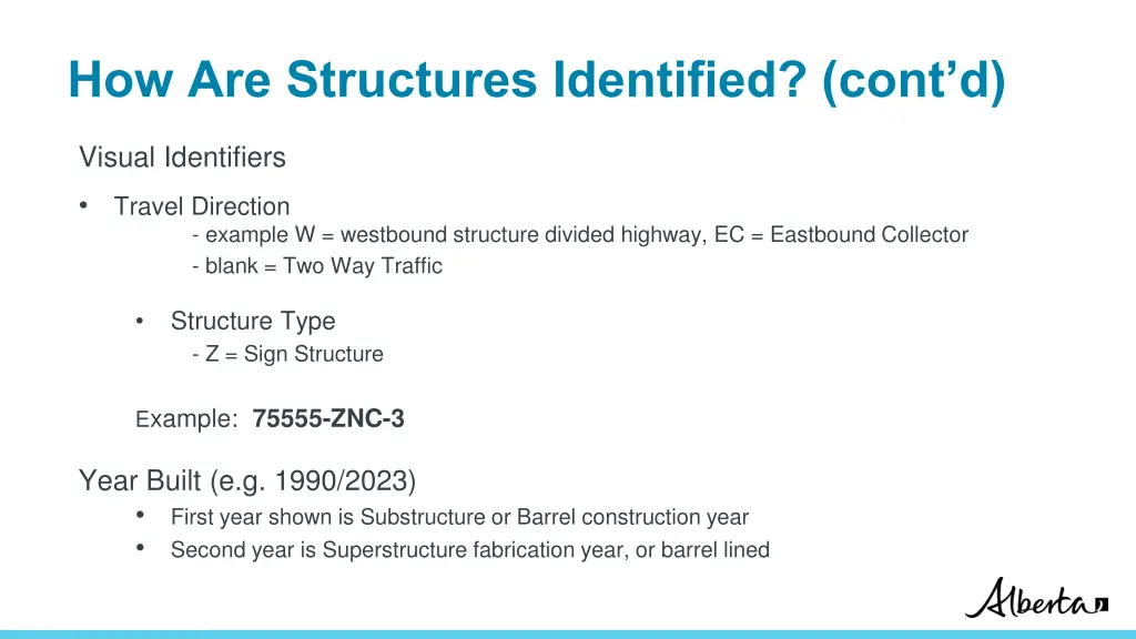 how are structures identified cont d