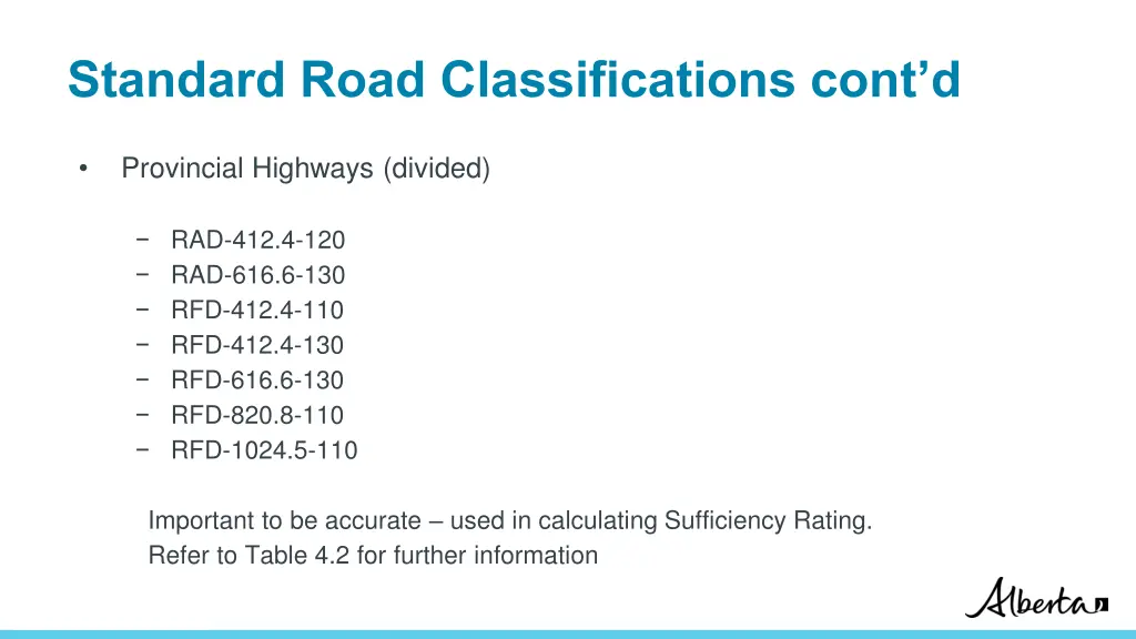 standard road classifications cont d 1