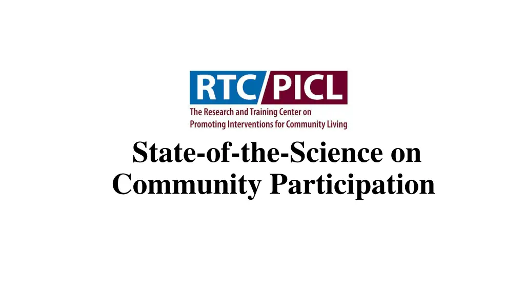 state of the science on community participation
