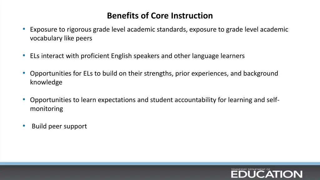 benefits of core instruction
