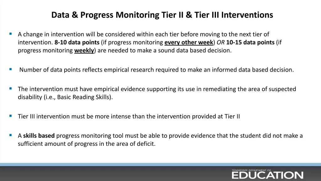data progress monitoring tier ii tier