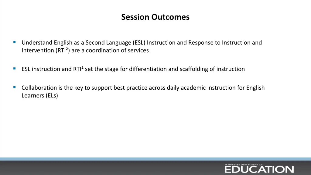session outcomes