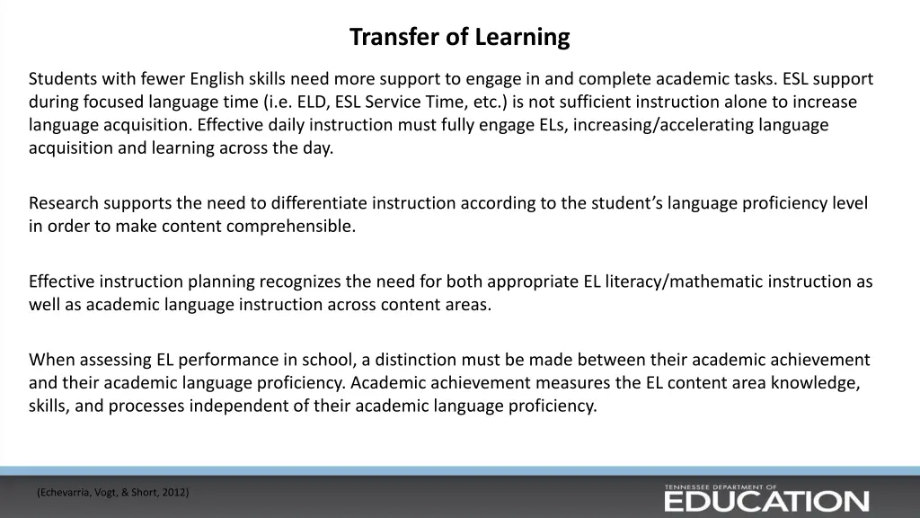 transfer of learning