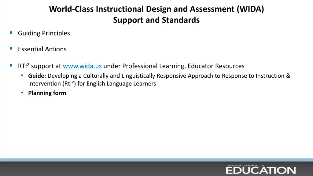 world class instructional design and assessment