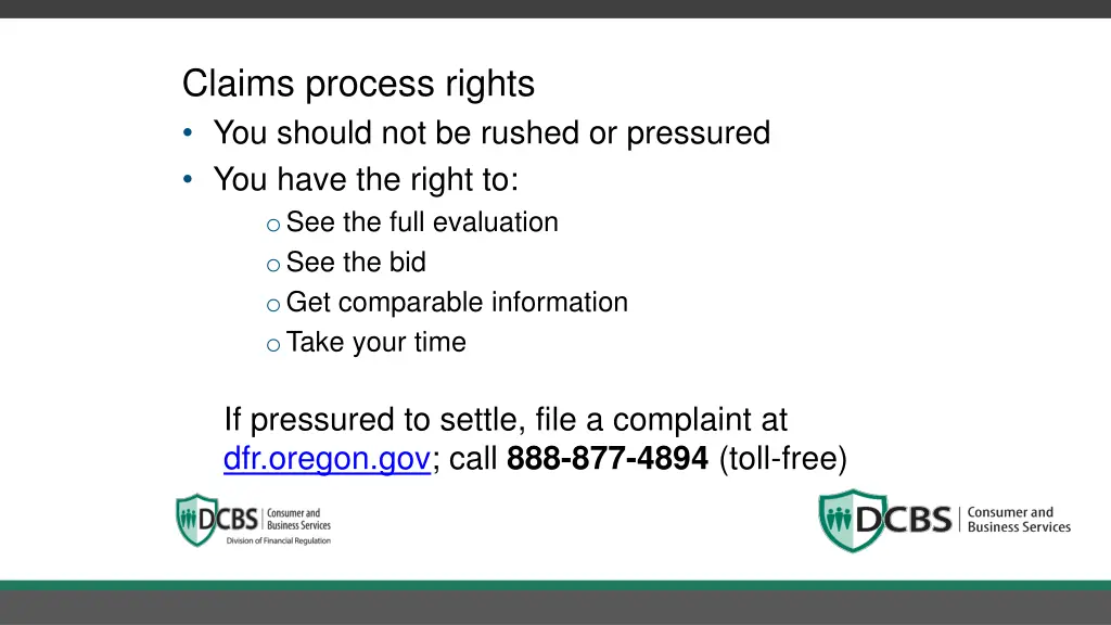 claims process rights you should not be rushed