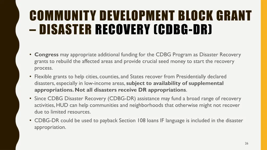 community development block grant disaster