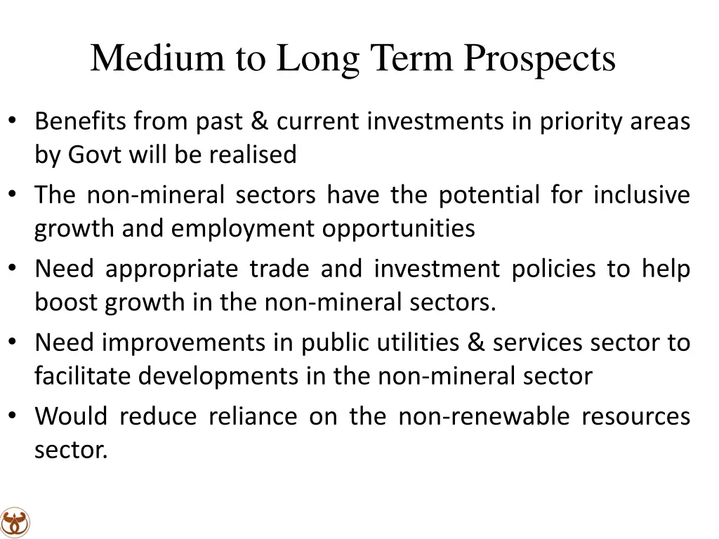 medium to long term prospects 1