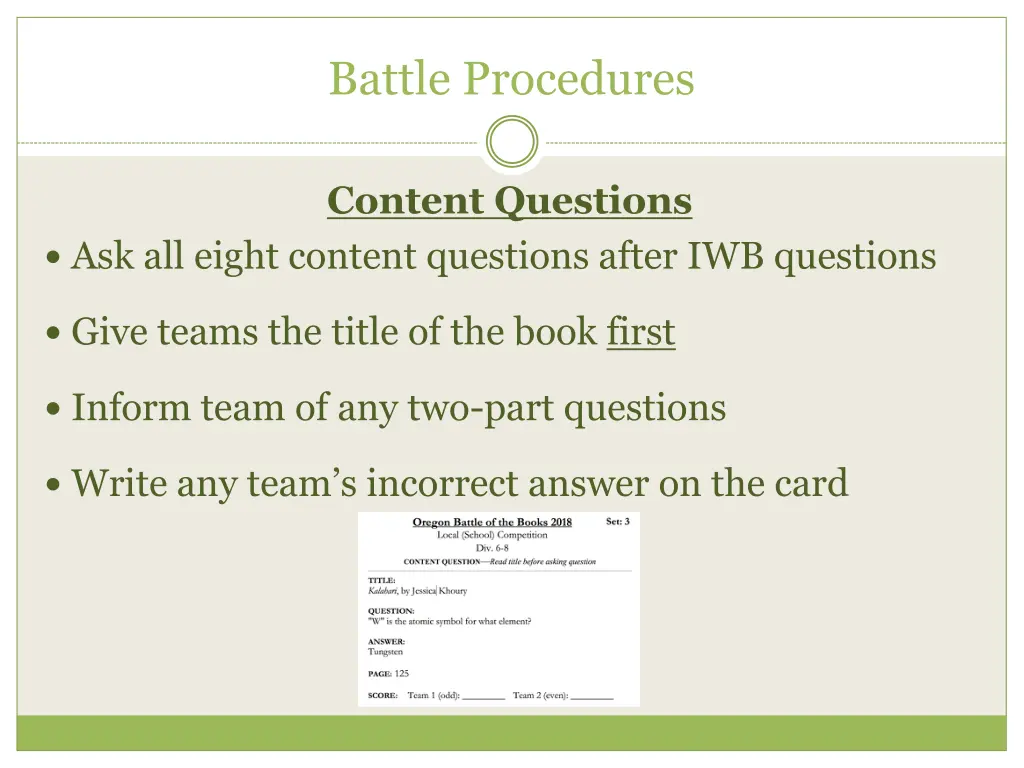 battle procedures 6