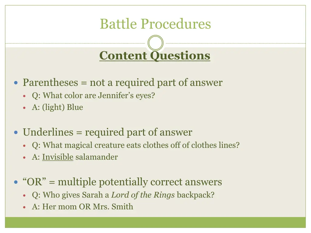 battle procedures 7
