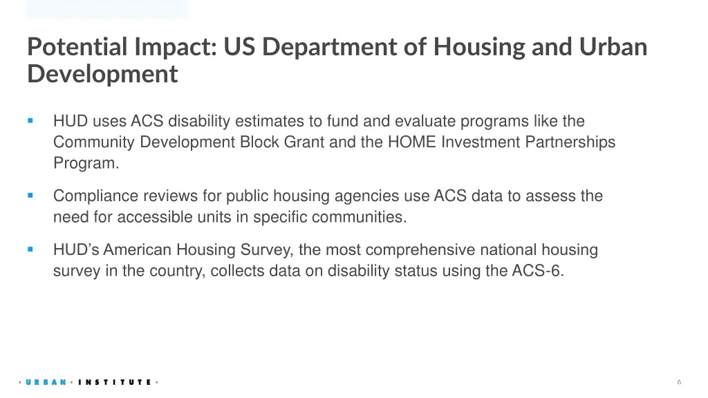 potential impact us department of housing