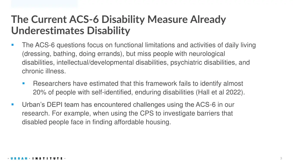 the current acs 6 disability measure already