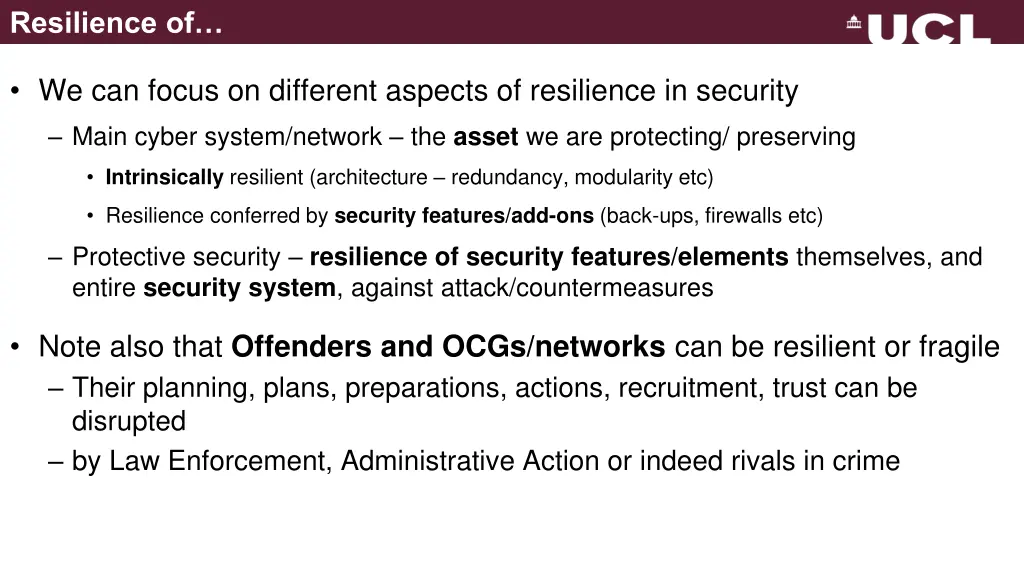 resilience of