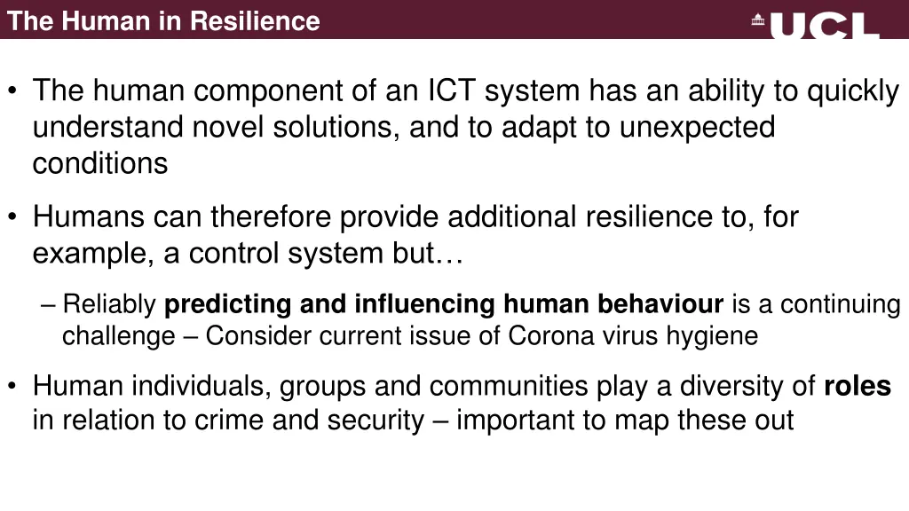 the human in resilience
