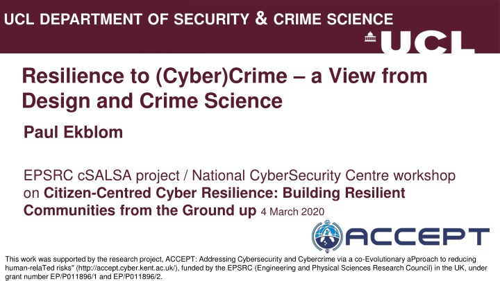 ucl department of security crime science