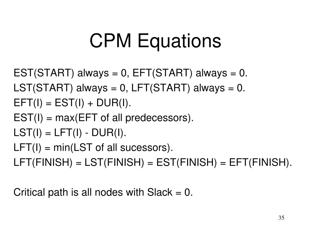 cpm equations