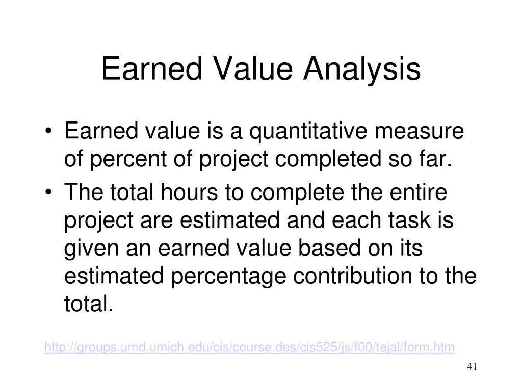 earned value analysis