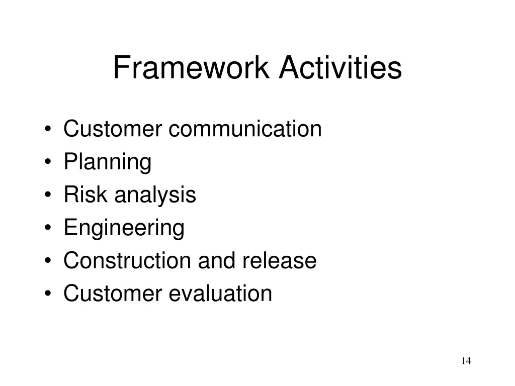framework activities