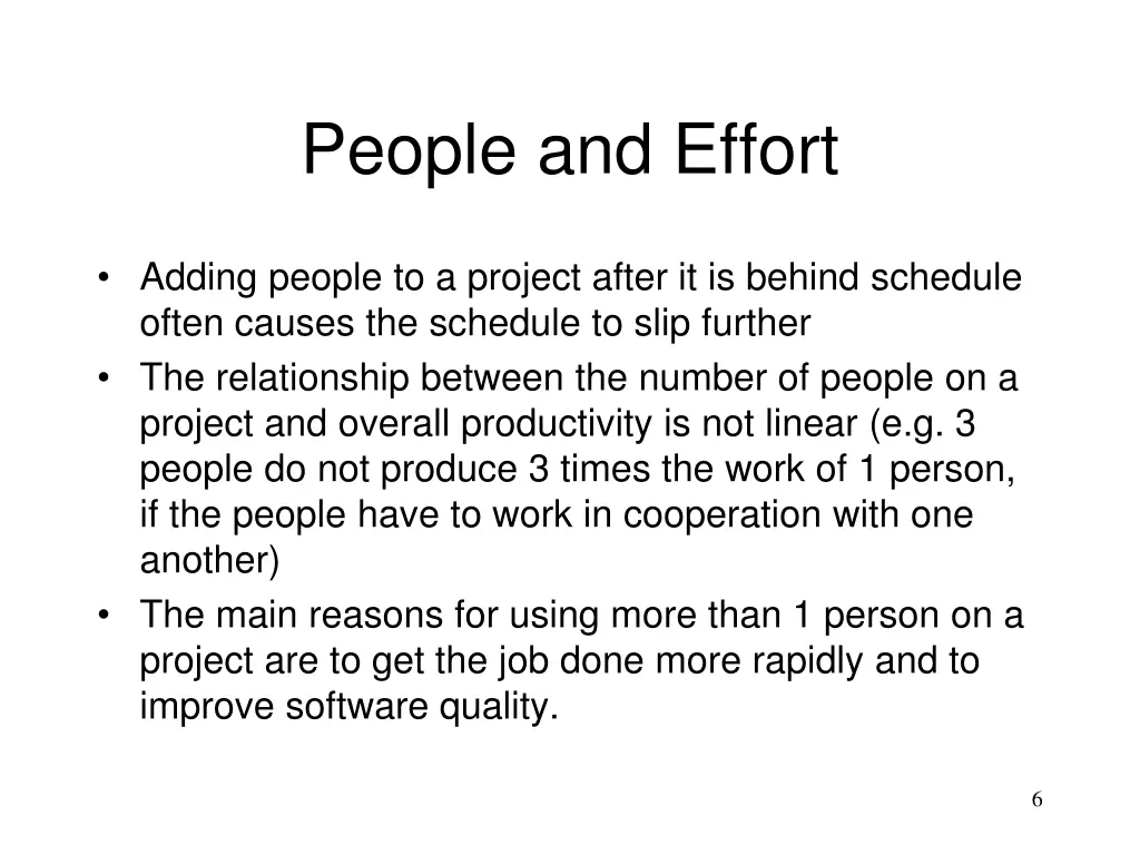 people and effort