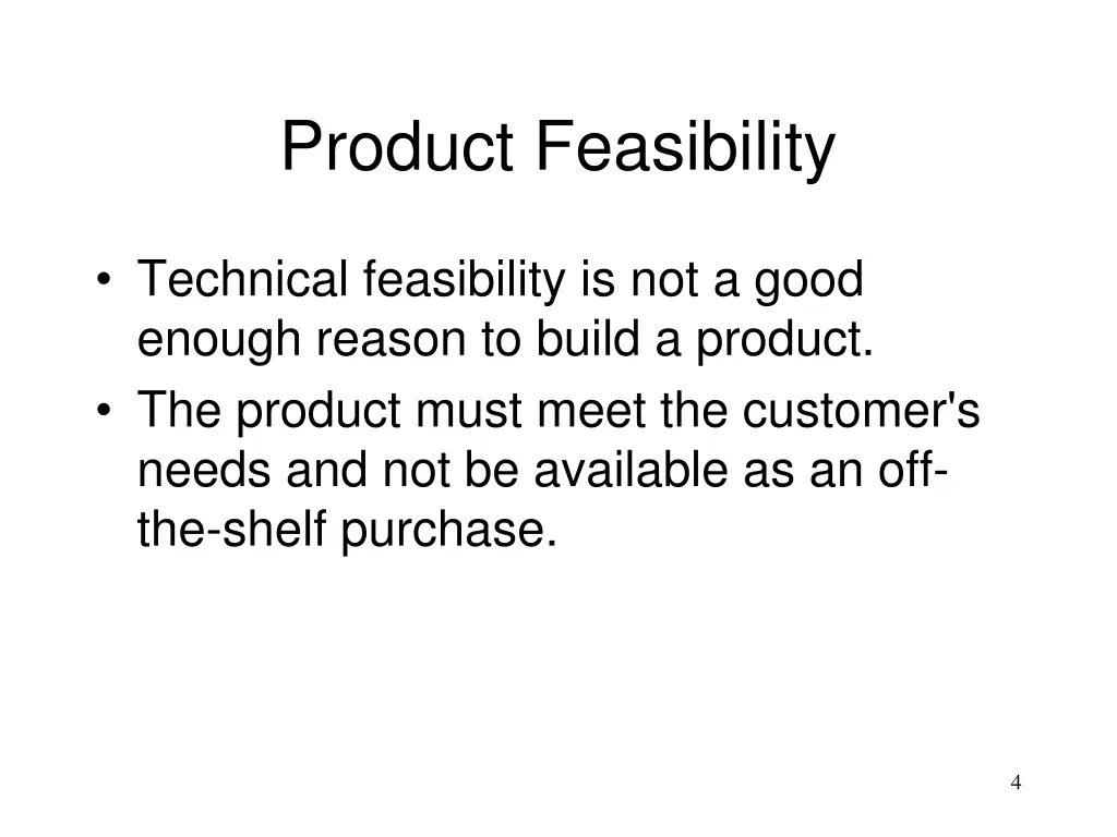 product feasibility