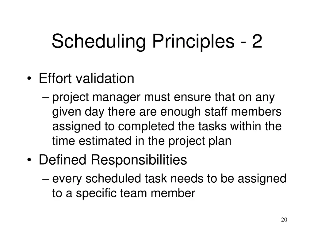 scheduling principles 2