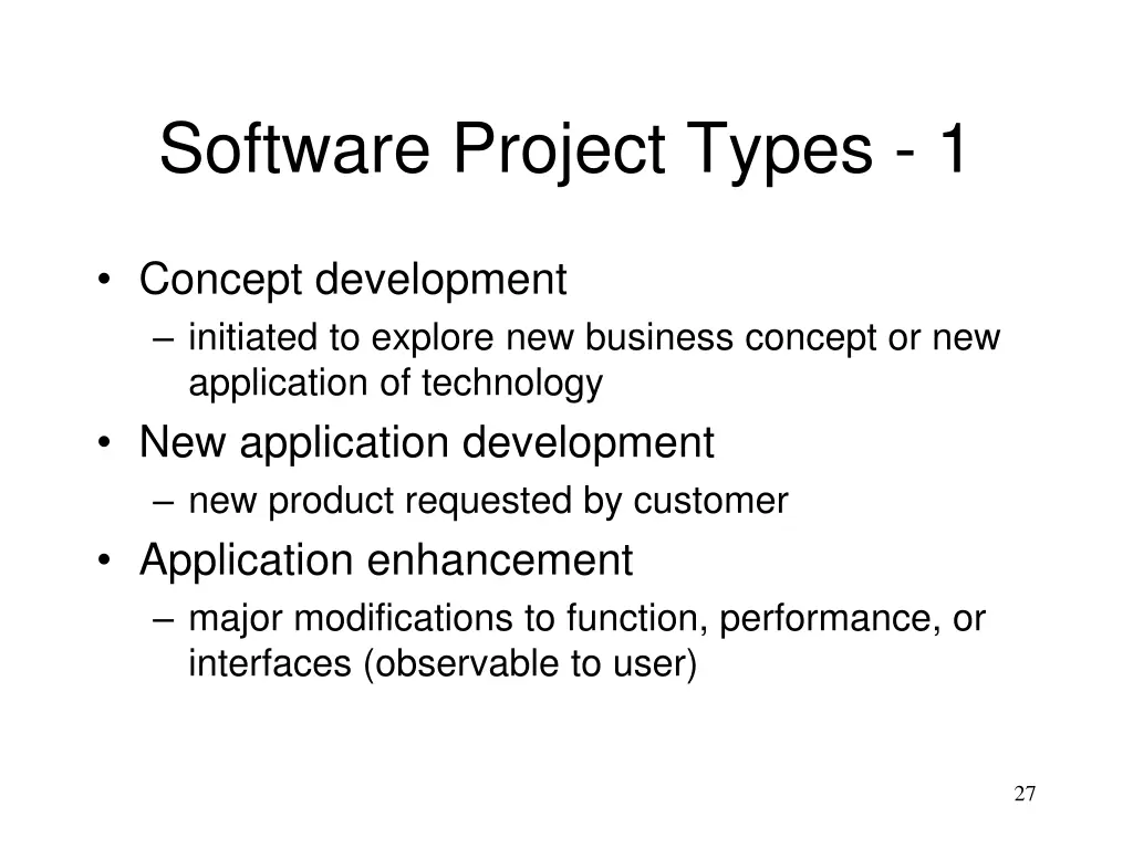 software project types 1