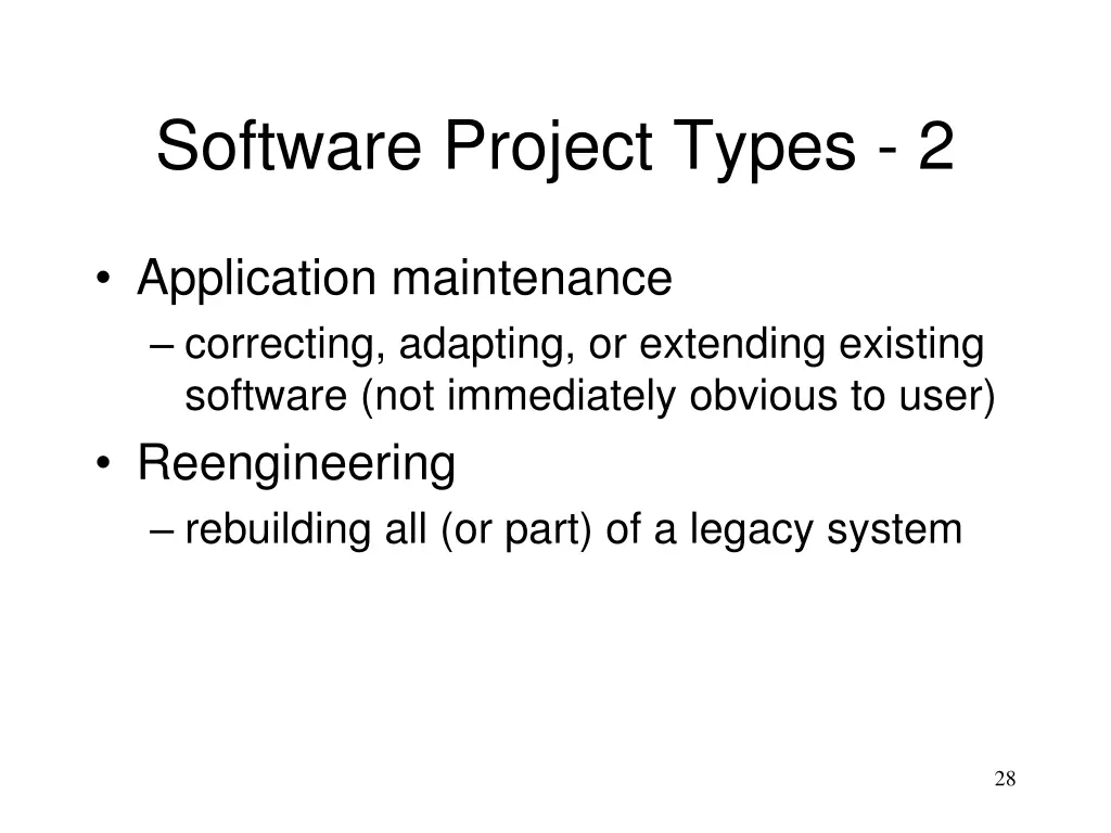 software project types 2