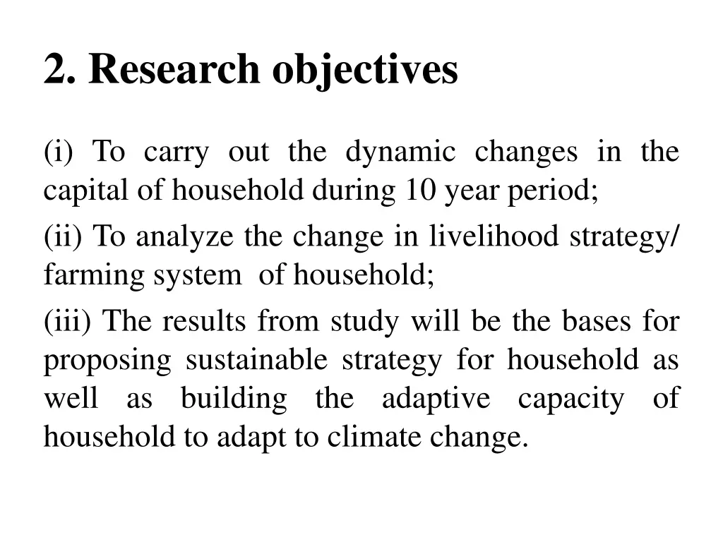 2 research objectives