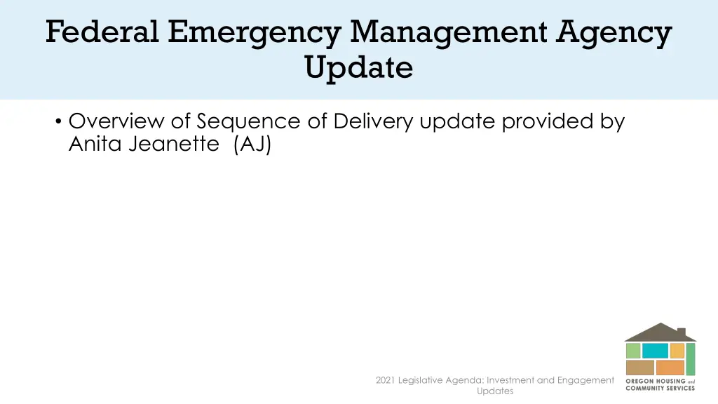 federal emergency management agency update
